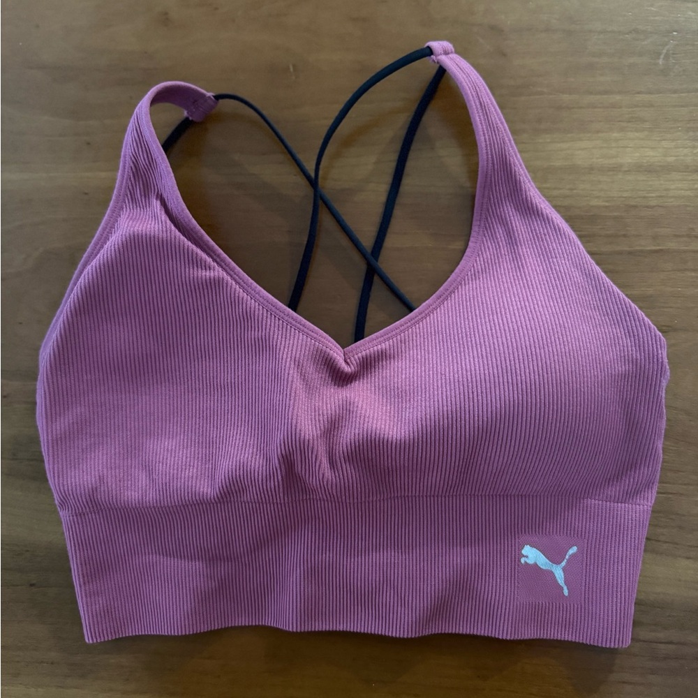 Puma Ribbed Mauve Sports Bra